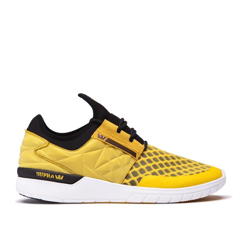 Zapatillas Bajas Supra Argentina Hombre - FLOW RUN EVO Amarillo / Negras (BVMFQ-2506)